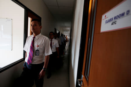 Aviation trainees of Lion Air Group leave the classroom after a training session at Angkasa Training Center near Jakarta, Indonesia, November 2, 2018. REUTERS/Willy Kurniawan