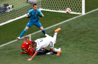 <p>Spain take the lead through an own goal through Russia’s Sergei Ignashevich </p>
