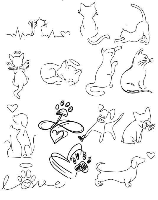 Flash sheets at Divergent Ink for the Tattoos for Rescues event.