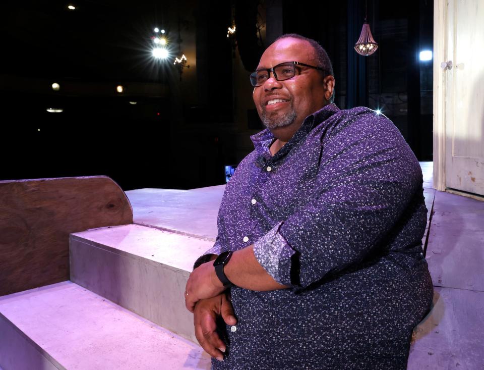 Gary Anderson, of Ypsilanti, producer and director of "Hastings Street," attends rehearsals at the Music Hall Center for Performing Arts in Detroit on Tuesday, July 19, 2022. The Plowshares Theatre will perform the jazz musical about Detroit's Black Bottom community July 21-31.