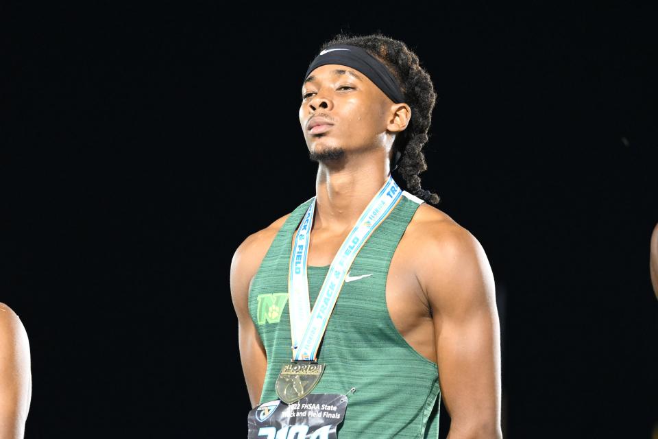 Nease senior Cyrus Ways ended his dominant year and career with two gold medals in the 100 and 300 hurdles.
