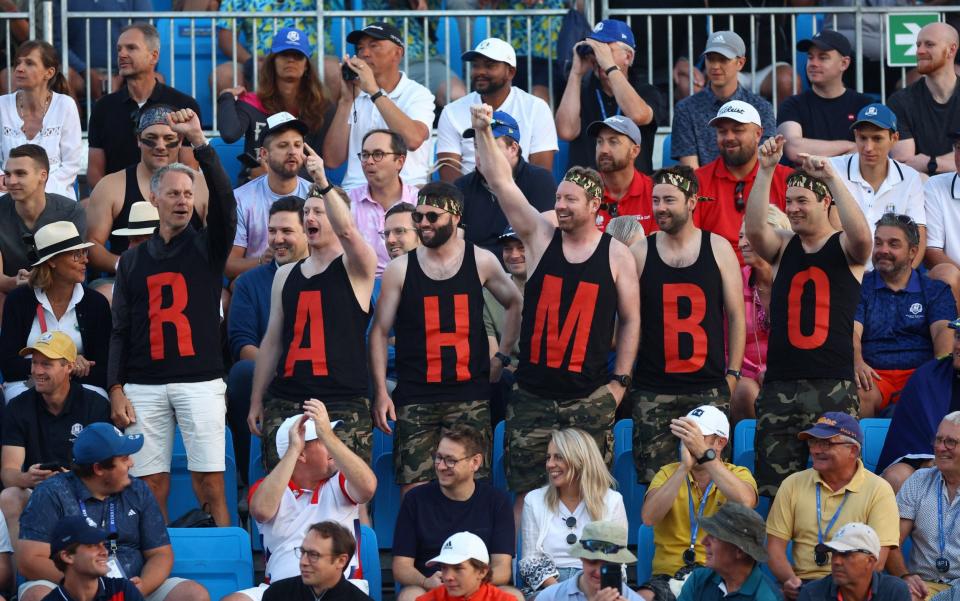 Team Europe's Jon Rahm in the stands ahead of the Foursomes