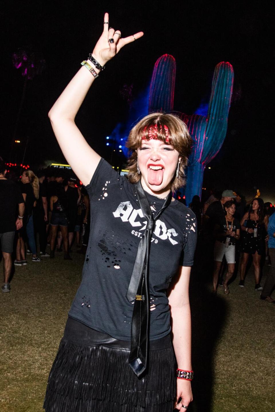 Una fan de AC/DC en el festival.