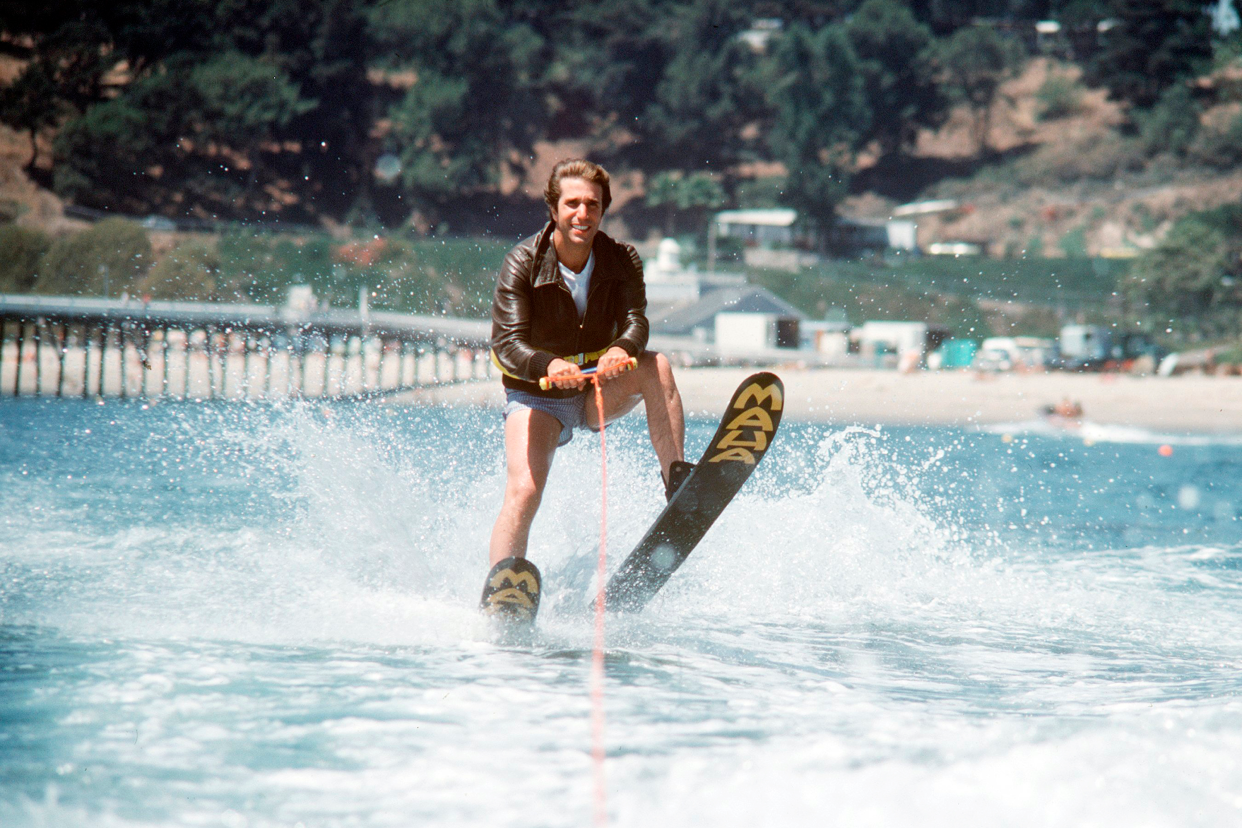 Henry Winkler jumps the shark in a notorious Happy Days episode that created a lasting meme. (ABC Photo Archives/Disney General Entertainment Content via Getty Images.)