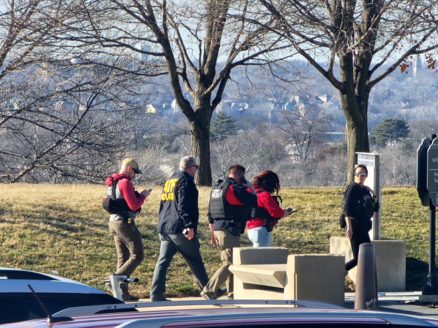 ATF agents investigate the shooting after the Kansas City Chiefs rally. (KSN News/Kevin Rider photo)