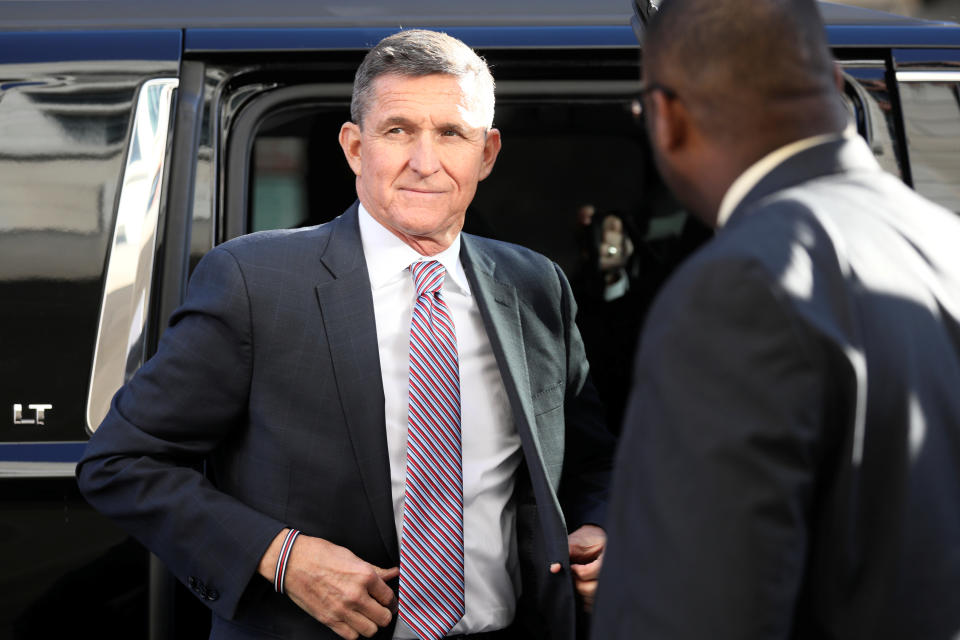 Former national security adviser Michael Flynn arrives for sentencing hearing at U.S. District Court in Washington. (Photo: Jonathan Ernst/Reuters)