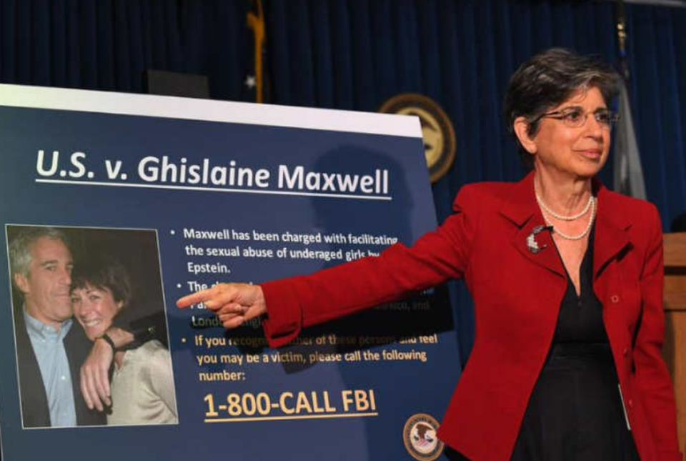 Audrey Strauss, acting U.S. attorney for the Southern District of New York, discusses the arrest of Ghislaine Maxwell during a news conference in New York City on July 2, 2020.