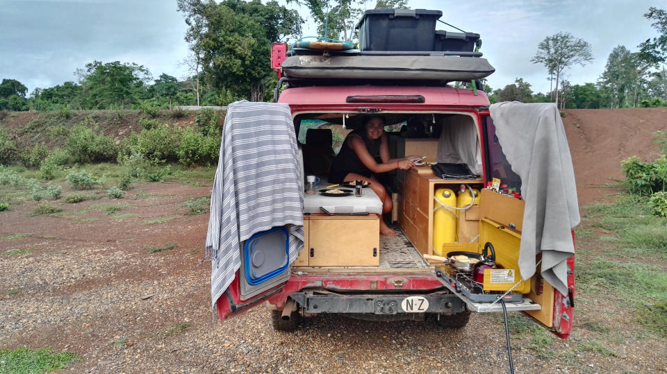 They spent 10 months sleeping in the Toyota. [Photo: SWNS]