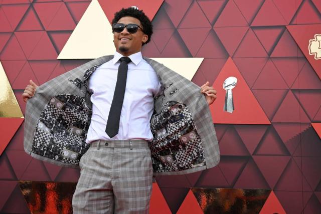 See the fashions worn by Kansas City Chiefs on red carpet for Super ...