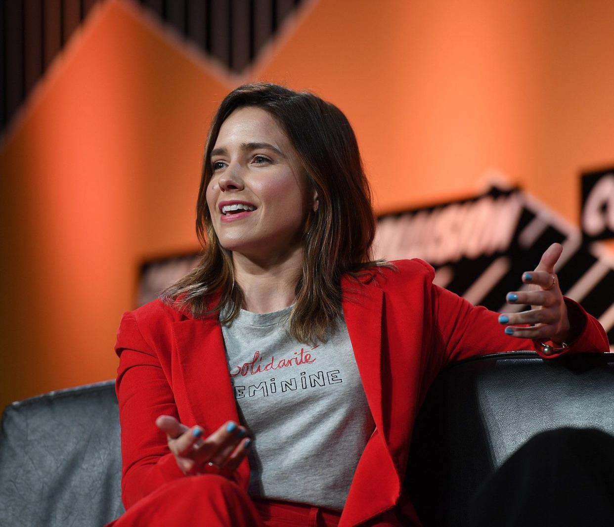 4 May 2017; Alysia Reiner, right Actress&Activist, Alysia Reiner, and Sophia Bush, Actress/Activist, The Girl Project, prepare to speak on the Center Stage at Collision 2017 in New Orleans, Louisiana. Photo by Stephen McCarthy / Collision / Sportsfile