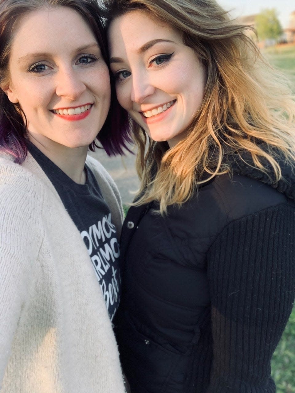 Lana Hiott, left, and her sister Shannon. Shannon Hiott died Aug. 29 after being stabbed to death in her home. Police say her death was at the hands of her ex-boyfriend.