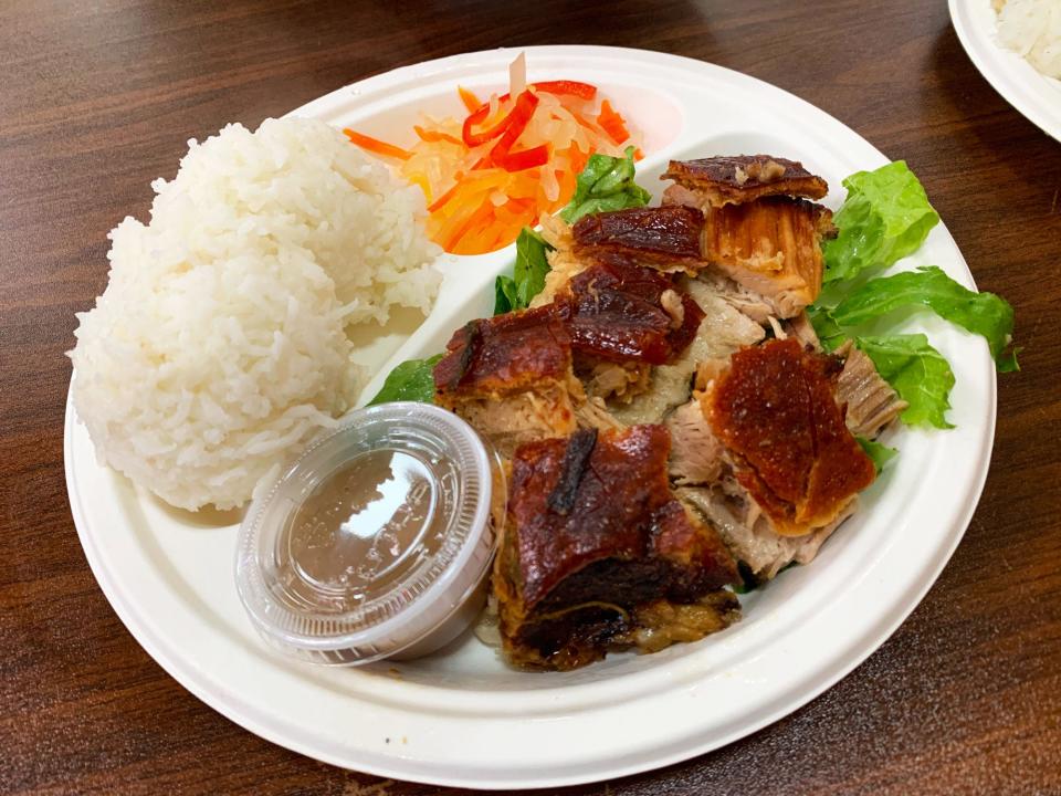 Pork lechon from Wholly Grill at Mekong Market.