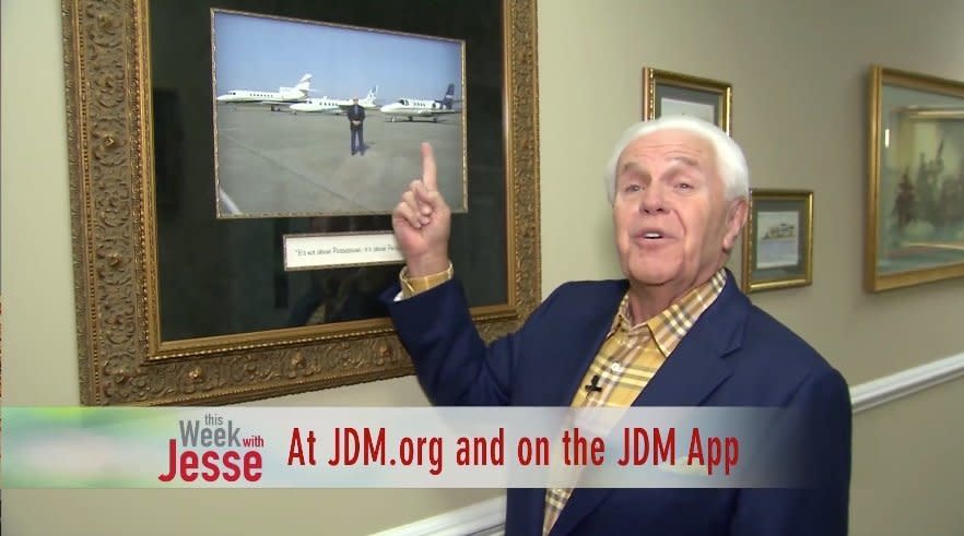 Evangelist Jesse Duplantis asked listeners to &ldquo;pray about becoming a partner&rdquo; in his plan to buy a Dassault Falcon 7X to&nbsp;add to his current fleet of three jets. (Photo: Jesse Duplantis Ministries / Facebook)