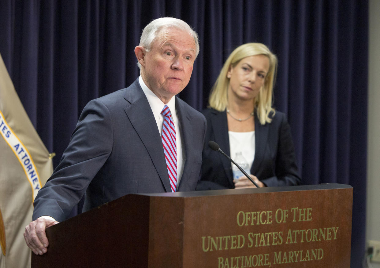 Attorney General Jeff Sessions and Homeland Security Secretary Kristjen Nielsen could be called into court by&nbsp;U.S. District Court Judge Emmet G. Sullivan if the government does not comply with his orders, he wrote Thursday. (Photo: Tasos Katopodis/Getty Images)