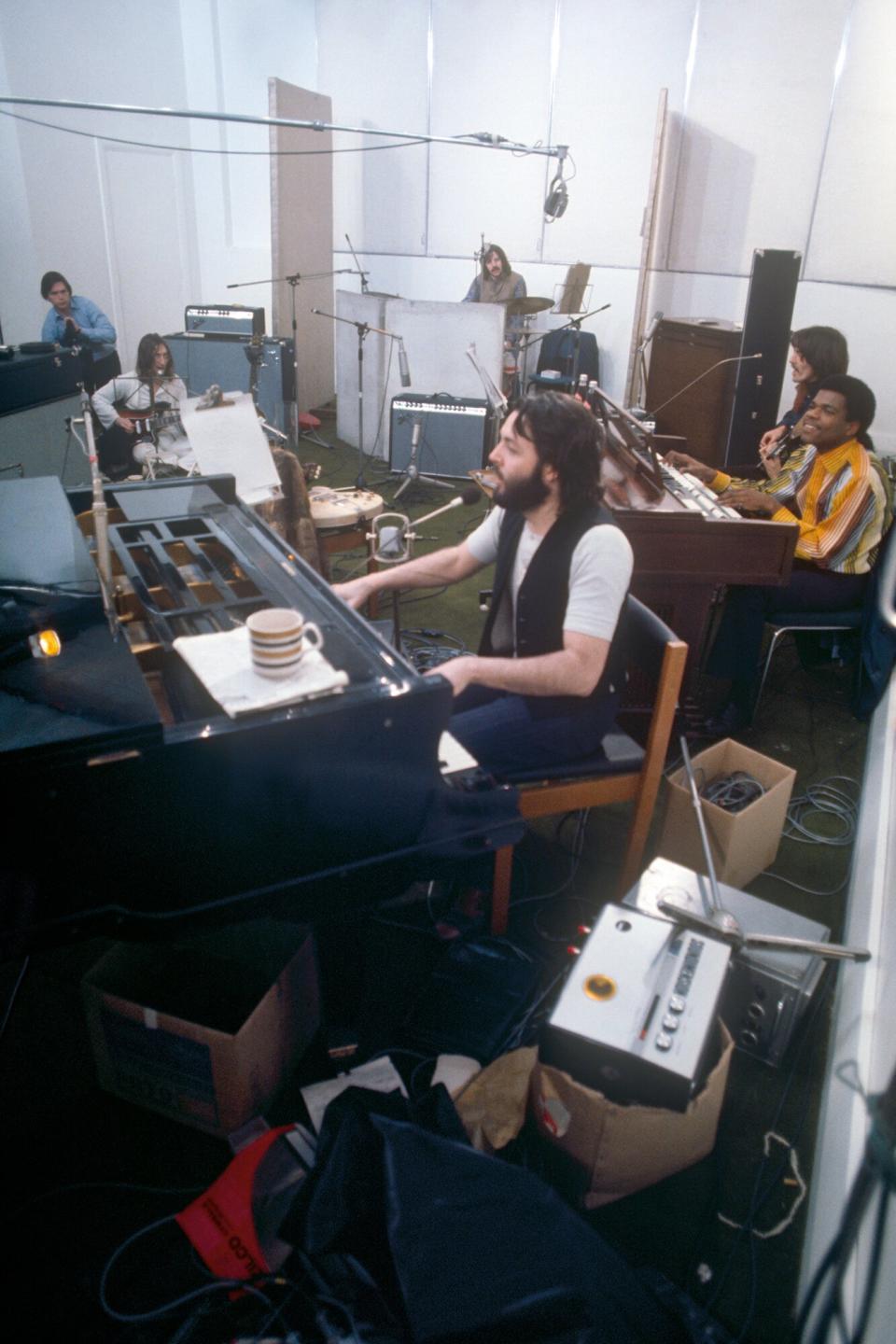 Michael Lindsay-Hogg with The Beatles &amp; Billy Preston-Apple Studio-Jan 26 1969