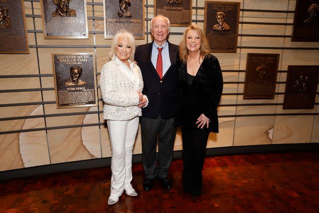 <p>Jason Kempin/Getty</p> Honorees Tanya Tucker, Bob McDill and Patty Loveless attend the Class of 2023 Medallion Ceremony at Country Music Hall of Fame and Museum on Oct. 22, 2023 in Nashville