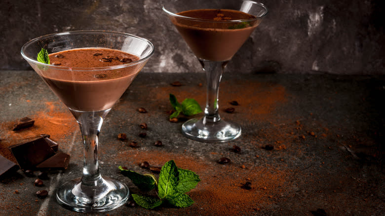 chocolate martini with espresso beans