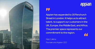 Appian EMEA HQ in London, UK at 20 Fenchurch Street.