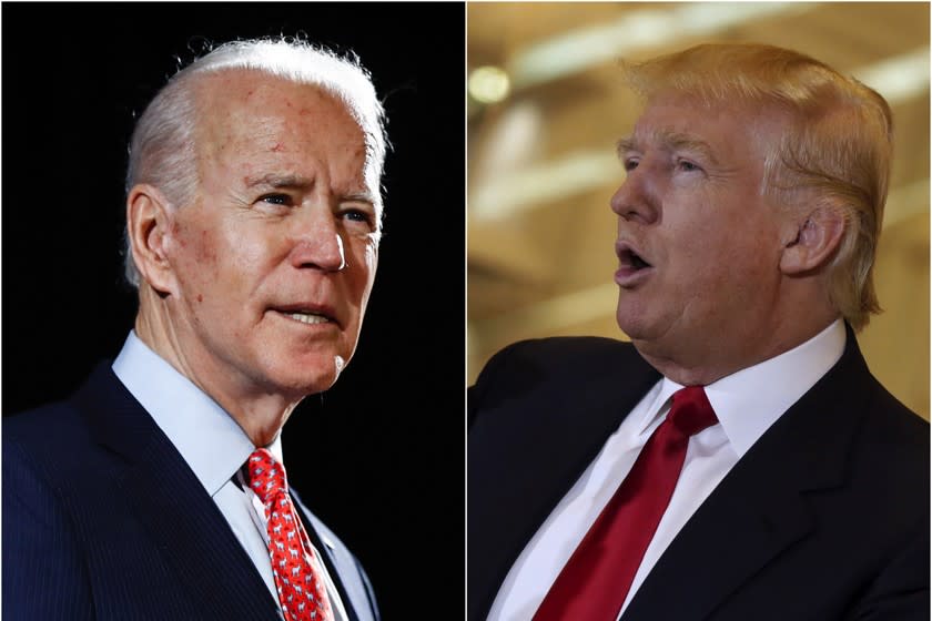 Former Vice President Joe Biden and President Trump.