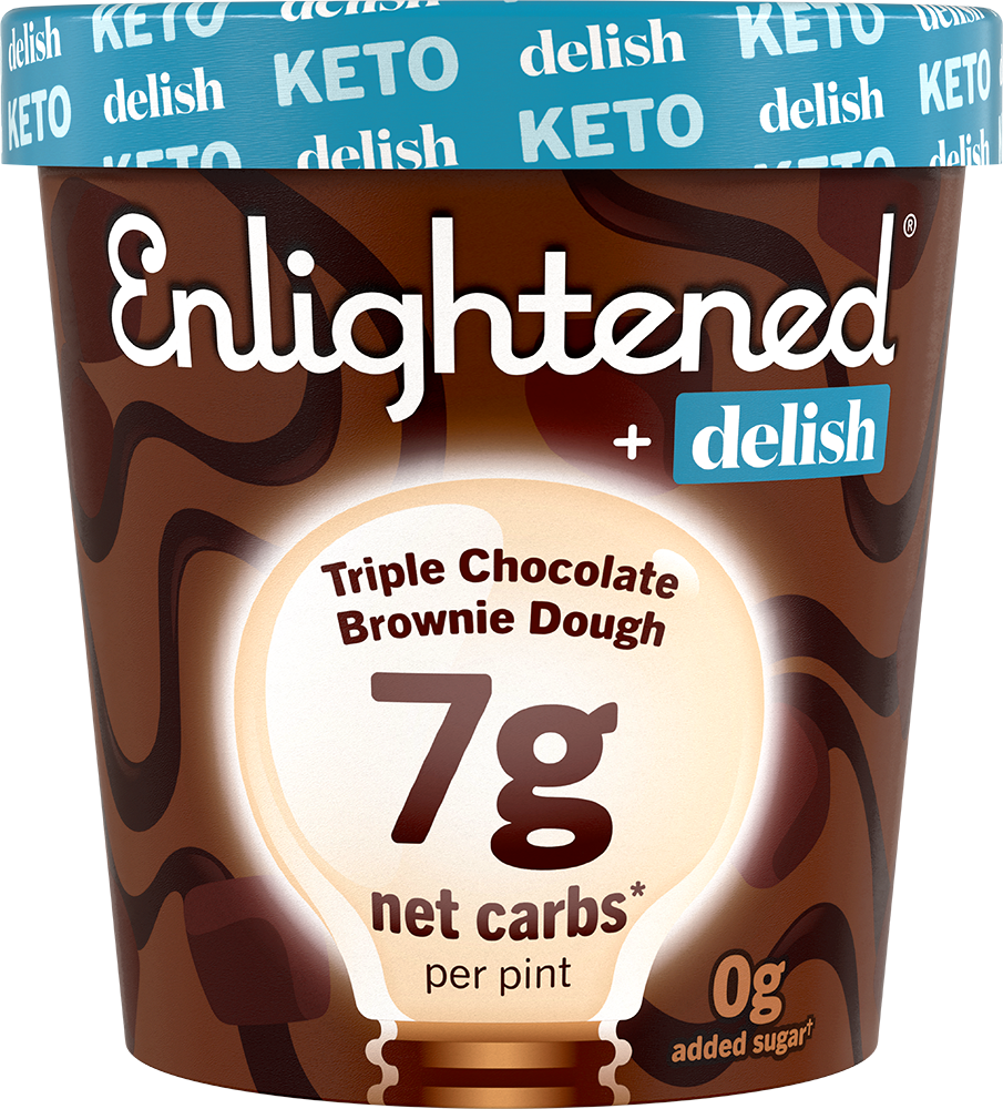 4) Delish Enlightened Triple Chocolate Brownie Dough Ice Cream