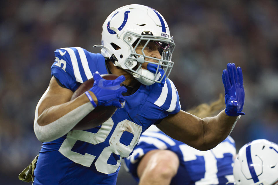 Injuries limited Jonathan Taylor's production this season. (Photo by Cooper Neill/Getty Images)