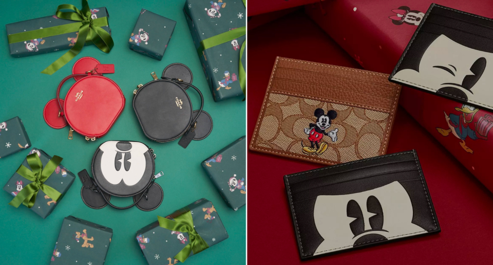 The latest Coach x Disney collection is perfect for the holiday season. Photo via Coach Outlet.