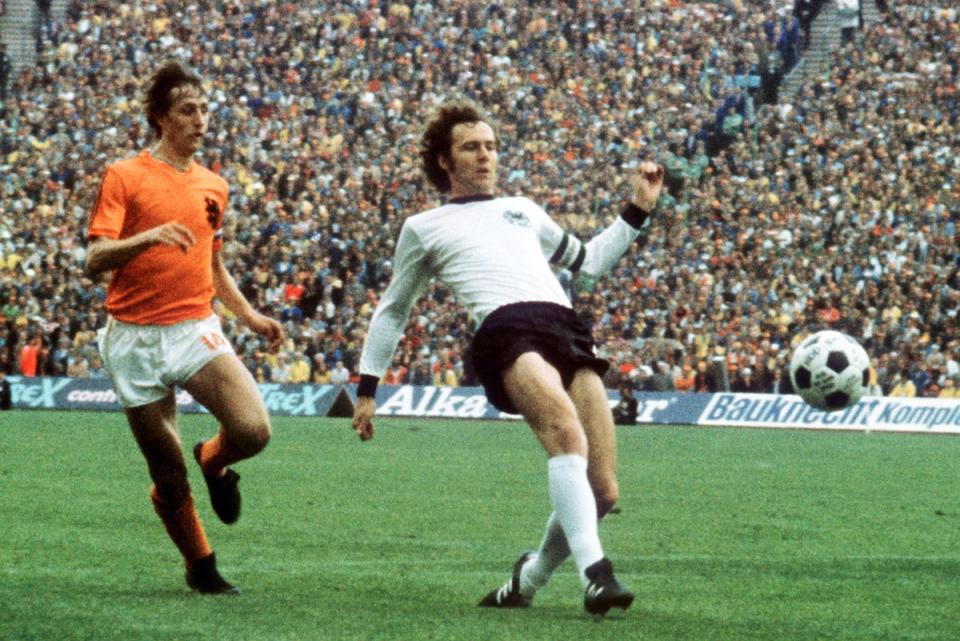Beckenbauer’s Germany defeated Johan Cruyff’s Netherlands in the 1974 World Cup final (EPA)