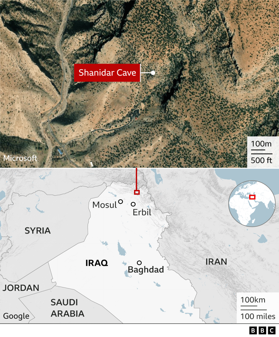 Map location of Shanidar Cave