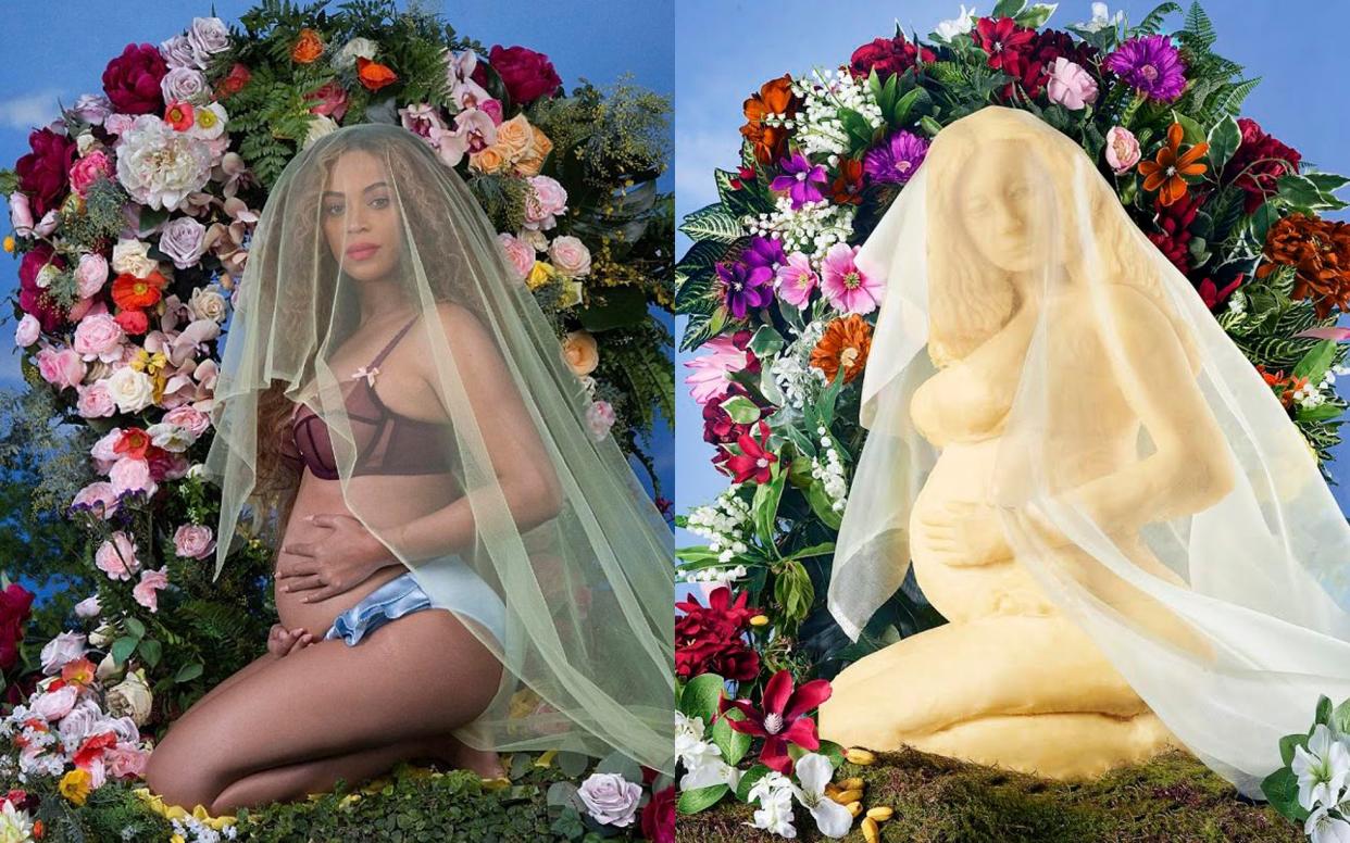 Beyoncé and Brie-oncé. The real Beyoncé is on the left. - PR