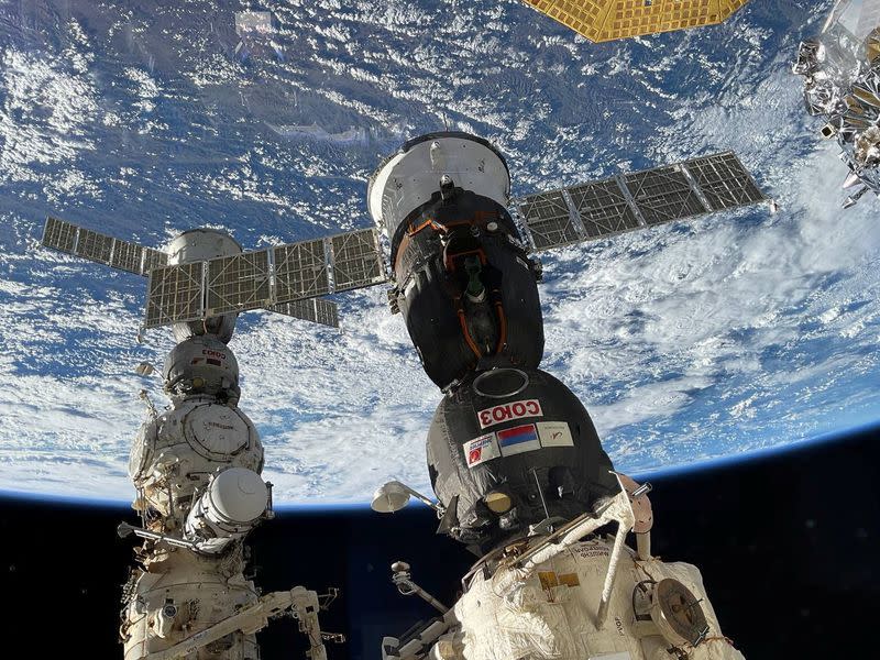 Crew members Prokopyev, Petelin and Rubio leave International Space Station