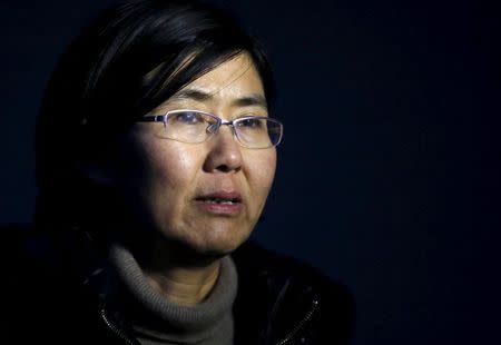 Human rights lawyer Wang Yu talks during an interview with Reuters in Beijing in this March 1, 2014 photo. REUTERS/Kim Kyung-Hoon