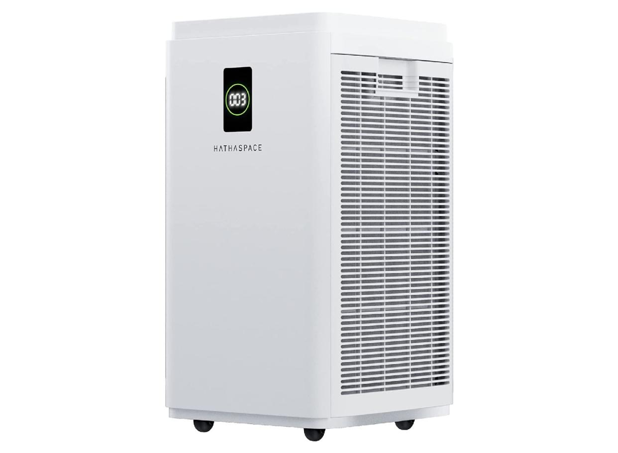 Fight off allergens with this air purifier by Hathaspace. (Source: Amazon)