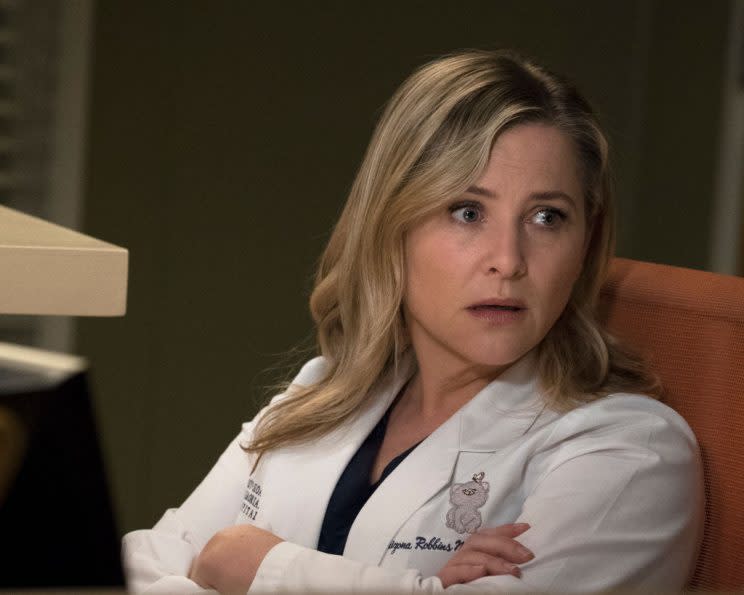 Jessica Capshaw in character. 