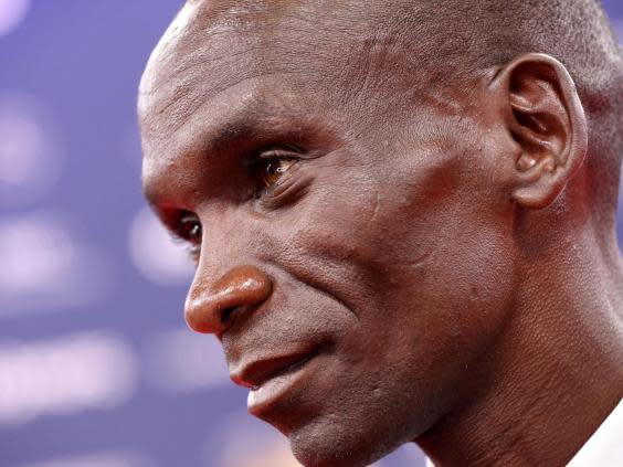 Eliud Kipchoge believes the postponement of the Olympics may benefit the defence of his marathon title (Getty)