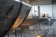 An 11th century Viking ships, built in the Nordic clinker boat tradition, sit on display at the Viking Ship Museum. Roskilde, Denmark, Monday, Jan. 17, 2022. For thousands of years, wooden sail boats, best known for having been in use during the Viking-era, allowed the peoples of northern Europe to spread trade, influence and -- in some cases war — across the seas and rivers. In December, UNESCO, the U.N.’s culture agency, added the “clinker’ boat traditions to its list of “Intangible Cultural Heritage,” the result of the first joint nomination from the whole Nordic region. (AP Photo/James Brooks)