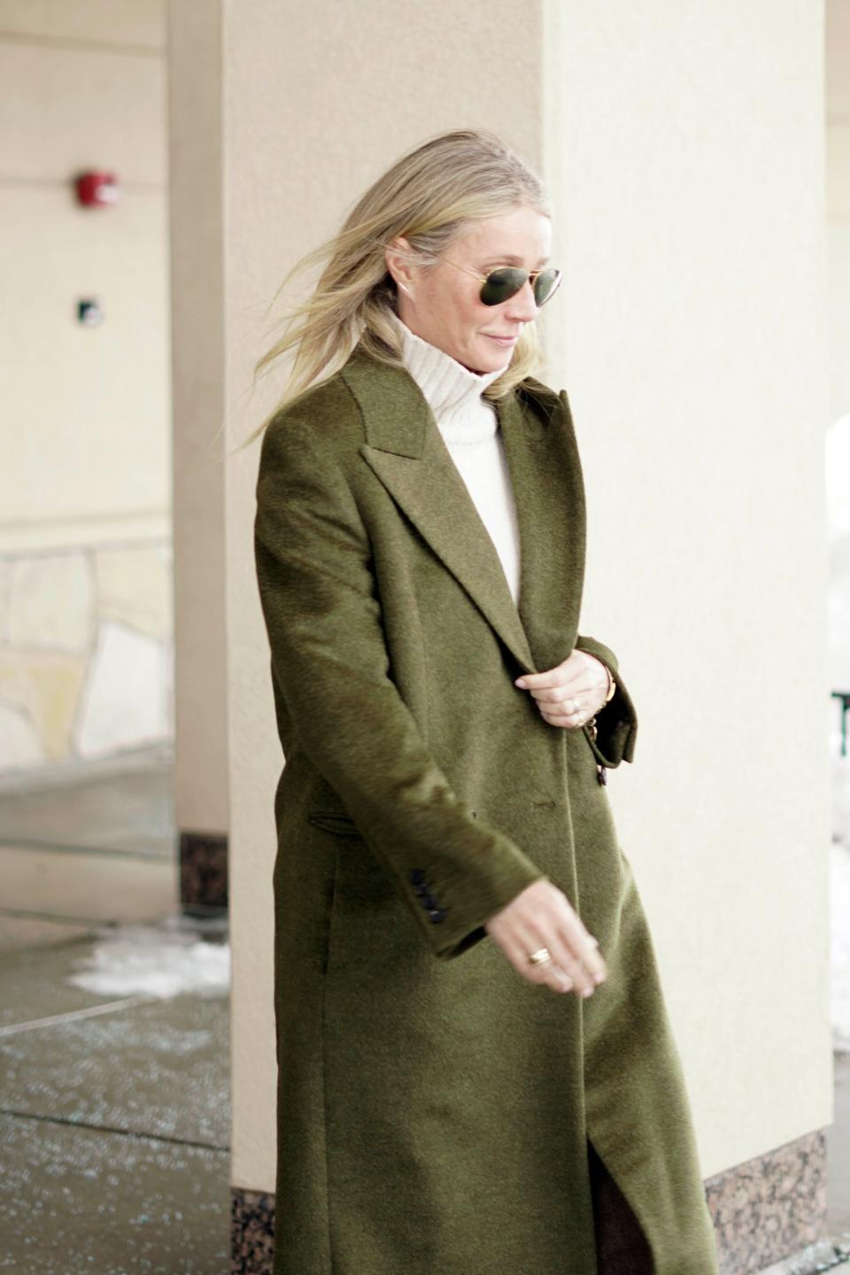 Gwyneth Paltrow is seen leaving court on March 21, 2023 in Park City, Utah.