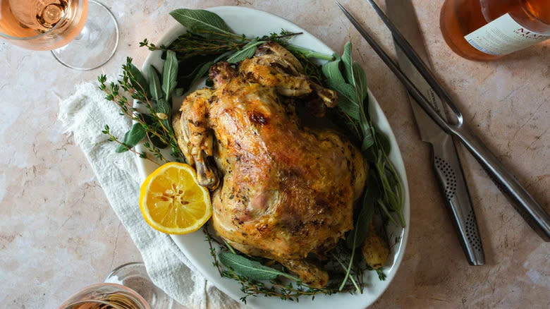 whole-roasted chicken with lemon