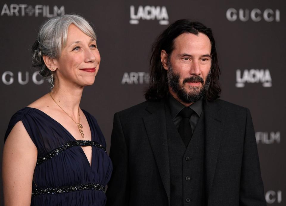 Keanu Reeves and Alexandra Grant make red carpet debut at the LACMA Art + Film Gala in November 2019 (Getty Images)