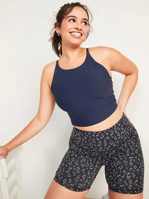 Light Support PowerSoft Longline Sports Bra. Image via Old Navy.