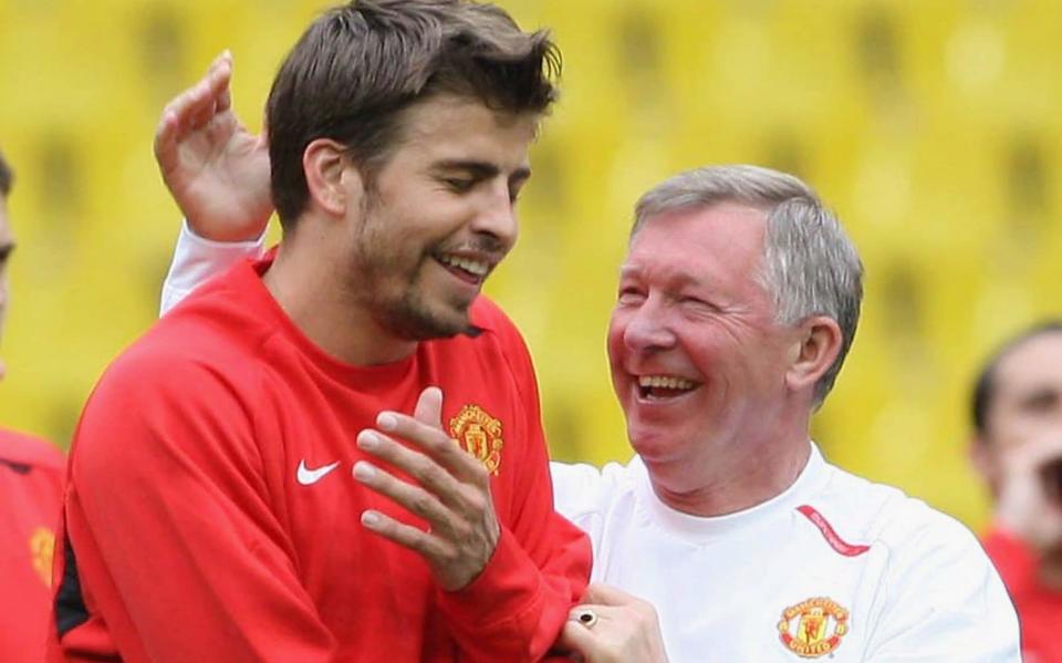 Sir Alex Ferguson and Gerard Pique - GETTY IMAGES