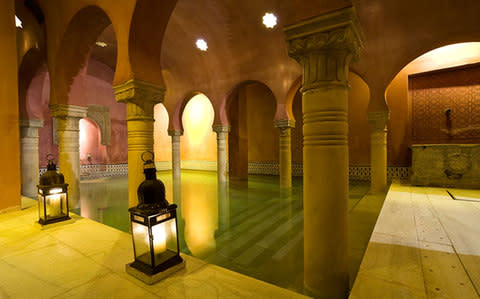 Rest your feet at an old bath house in the city - Credit: Getty