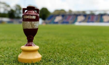 Cricket - England Nets - SWALEC Stadium, Cardiff, Wales - 7/7/15. A replica of the Ashes urn on the ground Action Images via REUTERS/Philip Brown