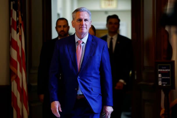 PHOTO: House Minority Leader Kevin McCarthy (D-CA) walks to the House Chambers of the U.S. Capitol Building, Dec. 23, 2022, in Washington. (Anna Moneymaker/Getty Images)