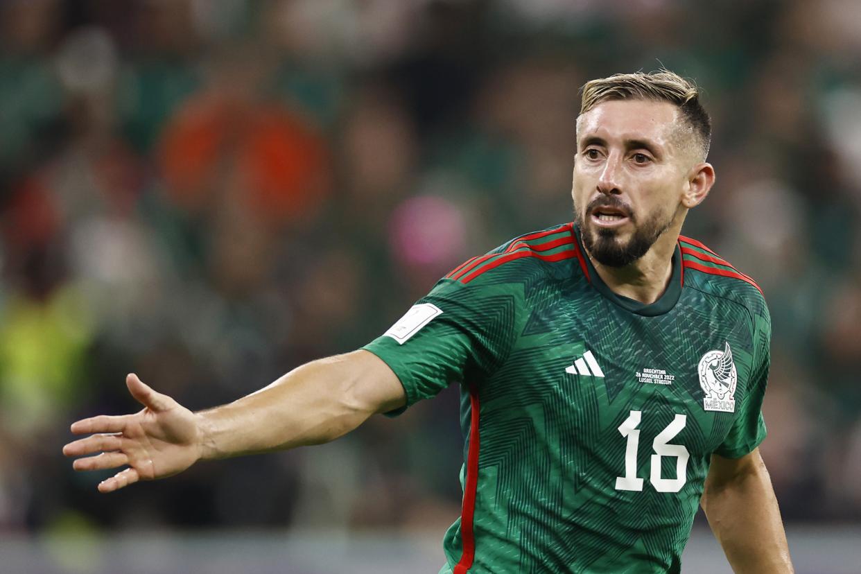 Héctor Herrera en el partido entre México y Argentina en Qatar 2022. (ANP via Getty Images)