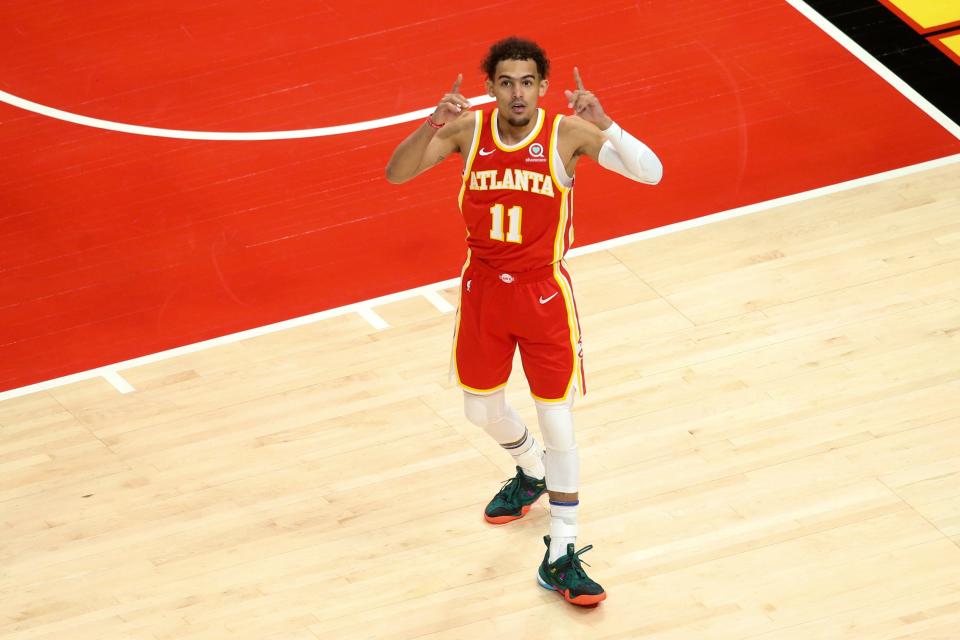 Trae Young is averaging 27.7 points and 10.3 assists in his first career playoff series.