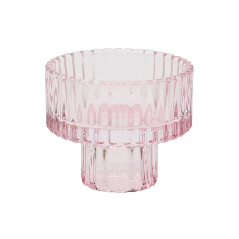 Pink Glass Candle Holders