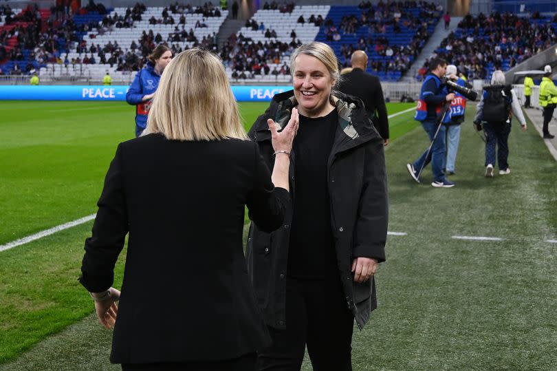 Emma Hayes and Sonia Bompastor met in last season's Champions League