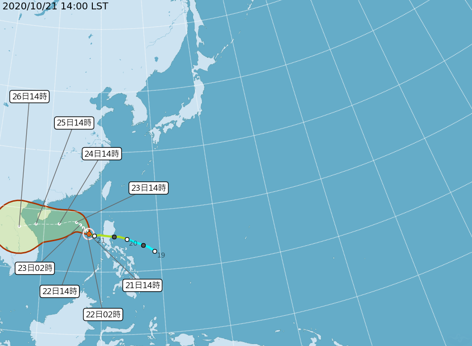 颱風路徑圖。（圖／翻攝自中央氣象局）