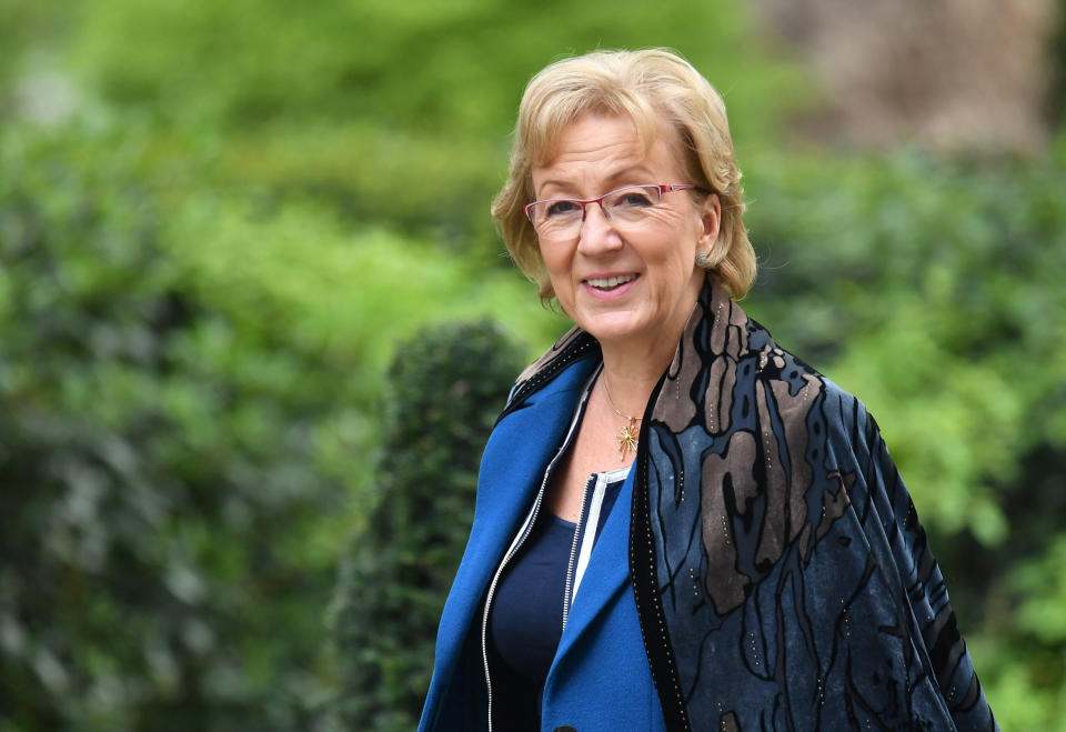 Leader of the House of Commons Andrea Leadsom arrives for a cabinet meeting at 10 Downing Street, London, on the first day that MPs return from their Easter break.