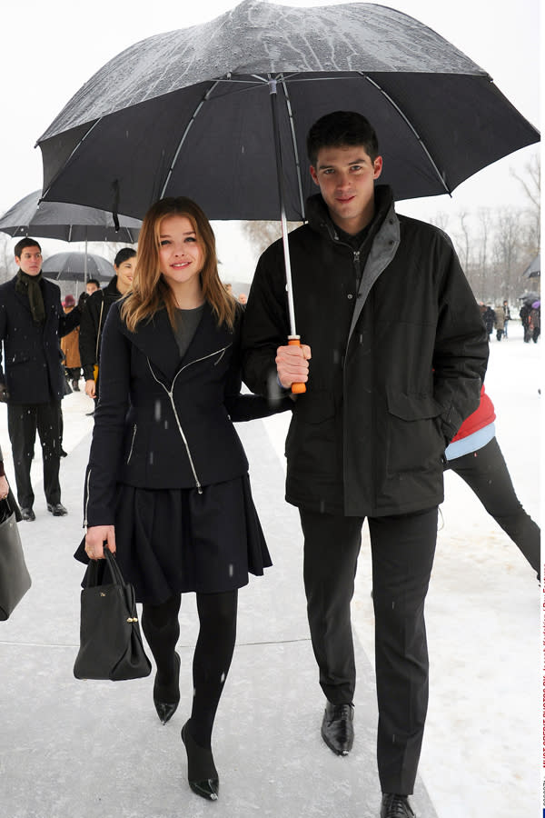 Couture Fashion Week: Fashion-conscious teen Chloe Moretz looked bang-on-trend in her chic monochrome ensemble ©Rex